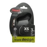 Correa Flexi Cordon 5 Metros Talle S Hasta 12 kg Color Negra