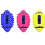 Juguete Pelota Rugby Amarilla Para Perro Con Chifle 12x7 cm