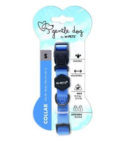 Collar Para Perro Talle M Color Celeste Cuello 30-50 Cm