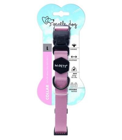 Collar Para Perro Talle M Color Rosado Cuello 30-50 Cm