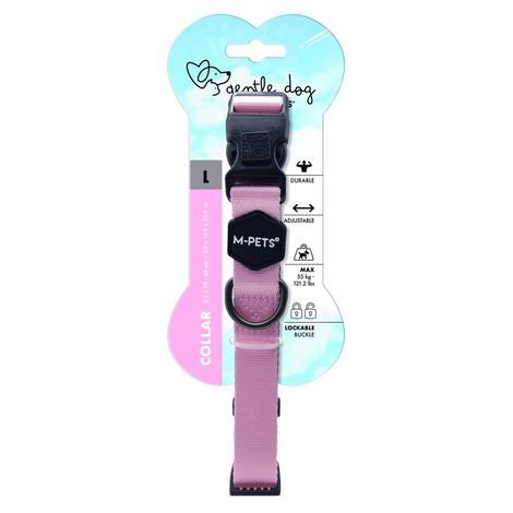 Collar Para Perro Talle M Color Rosado Cuello 30-50 Cm