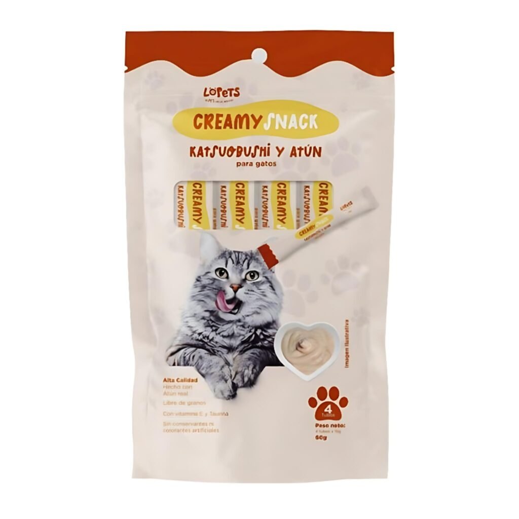 Snack Creamy Sabor Katsuobushi Y Atun Para Gatos