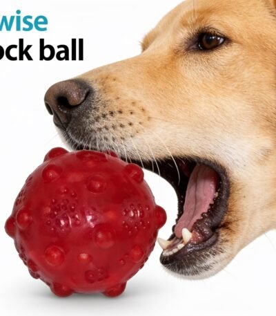 Juguete Pelota Que Hace Ruido A Botella Cuando La Muerden. Color Rojo