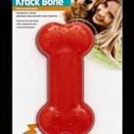 Juguete Hueso Que Hace Ruido A Botella Al Morder 14x7 Cm. Color Rojo