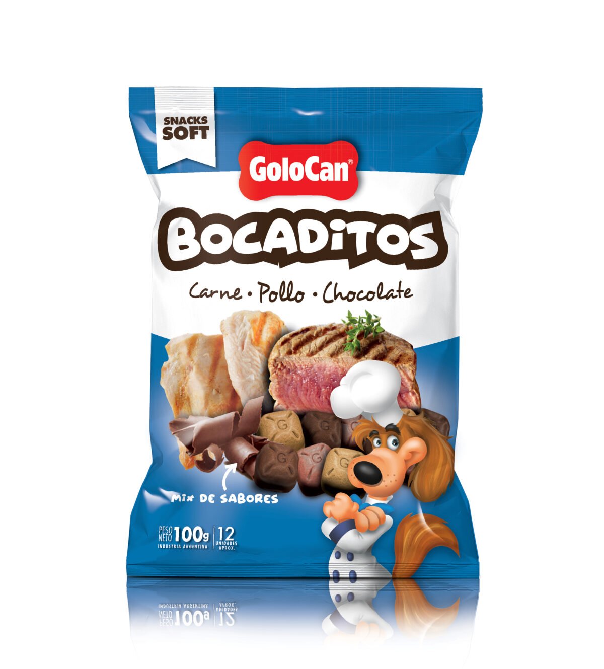 Bocaditos Golocan Sabor Carne-Pollo-Chocolate 500 Grs - Imagen 2