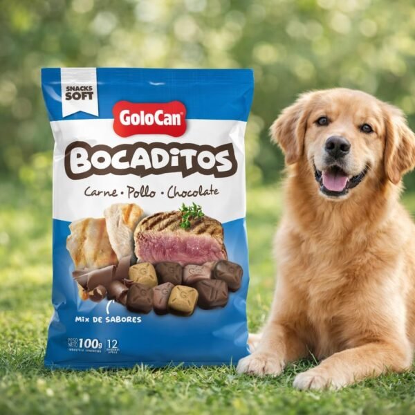 Bocaditos Golocan Sabor Carne-Pollo-Chocolate 500 Grs