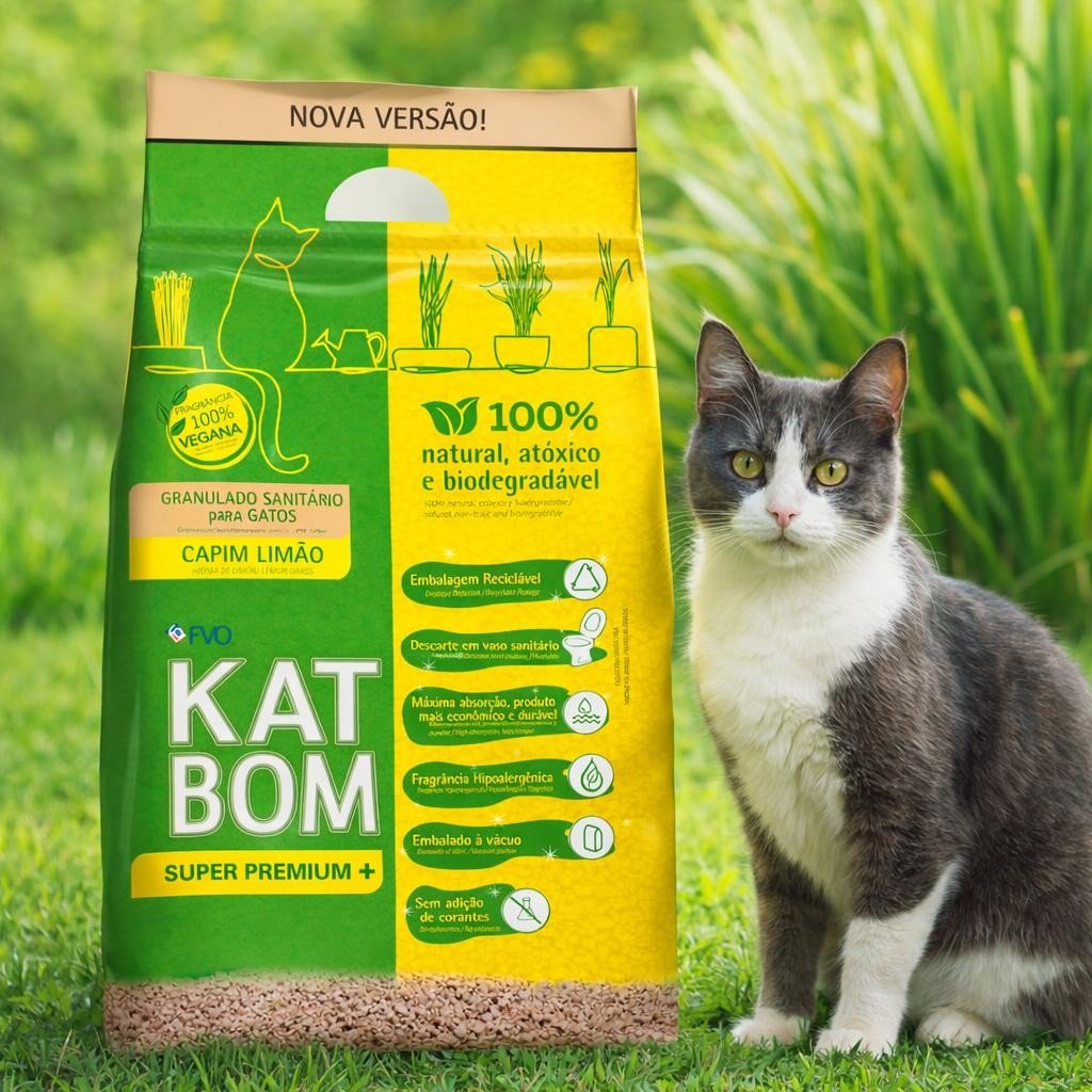 Sanitario Kat Bom Aroma Limon Biodegradable Bolsa 6 Kg