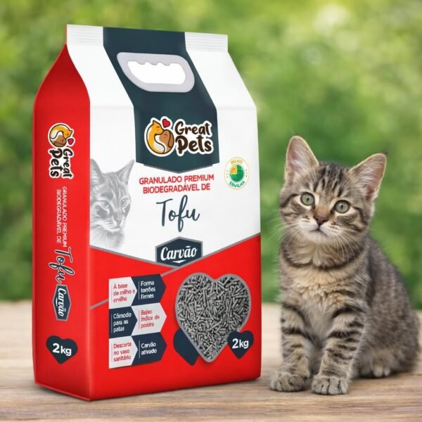 Sanitario Tofu Great Pets 2 Kg Carbon Activado